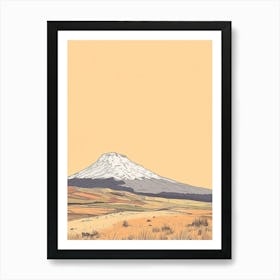 Cotopaxi Ecuador Color Line Drawing (8) Art Print