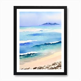 Tanjung Aru Beach, Kota Kinabalu, Malaysia Watercolour Art Print