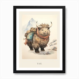 Beatrix Potter Inspired  Animal Watercolour Yak 2 Art Print
