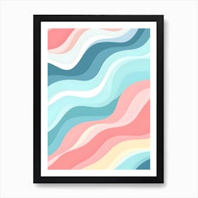 Abstract Waves in Pastel Colors 1 Art Print