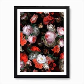 Antique Jan Davidsz De Heem Lush Flower Botanical Garden Art Print