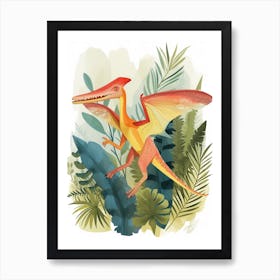 Watercolour Pteranodon Dinosaur 3 Art Print