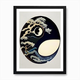 Yin and Yang Symbol Japanese Ukiyo E Style Art Print