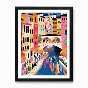 Ponte Vecchio, Florence Italy Colourful 4 Art Print