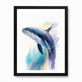 Long Finned Pilot Whale Storybook Watercolour  (3) Art Print