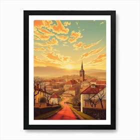 Sunset In The Old Town Art Print