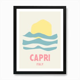 Capri, Italy, Graphic Style Poster 4 Art Print