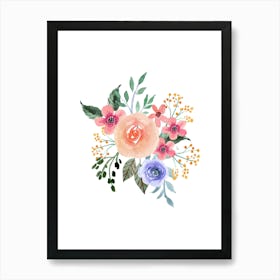 Watercolor Floral Painting Art Print