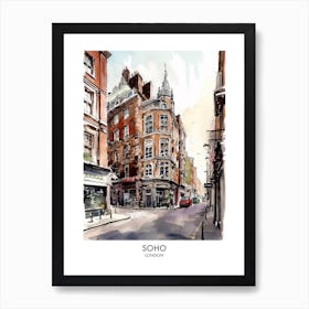 Soho 3 Watercolour Travel Poster Art Print