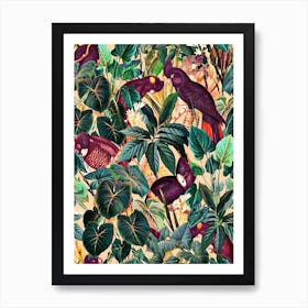 Floral And Birds 2 Art Print