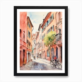 Modena, Italy Watercolour Streets 4 Art Print