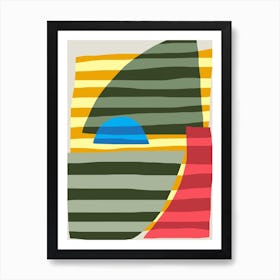 Abstract Stripe Minimal Collage 11 Art Print