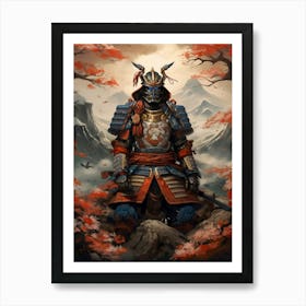 Japanese Samurai Illustration 6 Art Print
