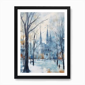 Winter City Park Painting Castle Park Bristol 1 Art Print