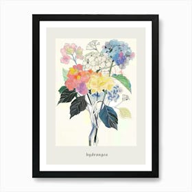 Hydrangea 3 Collage Flower Bouquet Poster Art Print