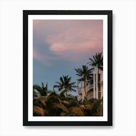 Sunset Over Palm Trees Florida Art Print