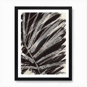 Black And White Silver Leaf Ink Art Print