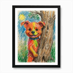 Dog In A Tree Art Print