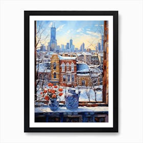 Winter Cityscape Chicago Usa 2 Art Print