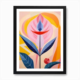 Bird Of Paradise Hilma Af Klint Inspired Pastel Flower Painting Art Print