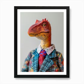 Toy Dinosaur In A Suit & Tie 3 Art Print