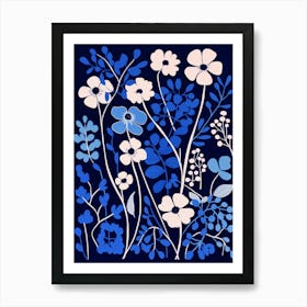 Blue Flower Illustration Babys Breath 3 Art Print