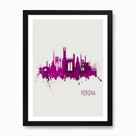 Verona Italy City Purple Art Print