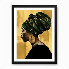 African Woman With Turban 4 Art Print