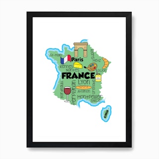 France Map Art Print