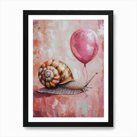 Cute Snail With Balloon Art Print