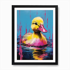 Pop Art Duckling Paint Splash 3 Art Print