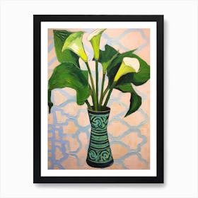 Flowers In A Vase Still Life Painting Calla Lily 2 Art Print