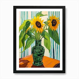 Flowers In A Vase Still Life Painting Sunflower 1 Art Print