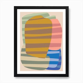 Striped Color Pebbles Poster