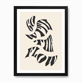 Go With The Flow White and Black Affiche