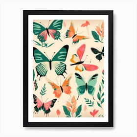 Butterflies In The Garden Art Print