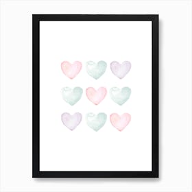 Pastel Hearts No 446 Poster