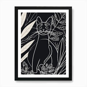 Birman Cat Minimalist Illustration 2 Art Print