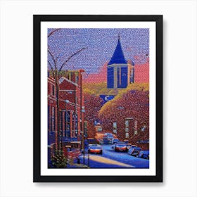 Paterson, City Us  Pointillism Art Print