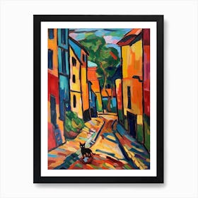 Painting Of Sydney With A Cat In The Style Of Fauvism 2 Art Print