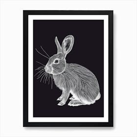 Himalayan Rabbit Minimalist Illustration 2 Art Print