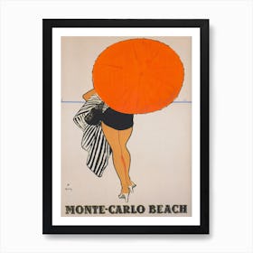Monte Carlo Beach Retro Travel Vintage Poster Art Print