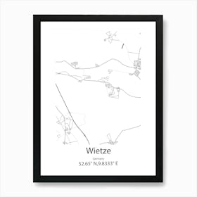 Wietze,Germany Minimalist Map Art Print