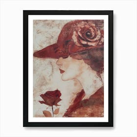 Woman In Red Hat 2 Art Print