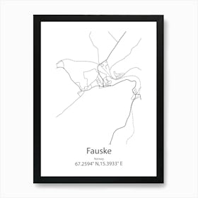 Fauske,Norway Minimalist Map Art Print