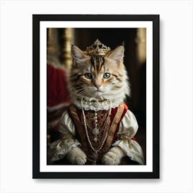 Cat In A Tiara Art Print
