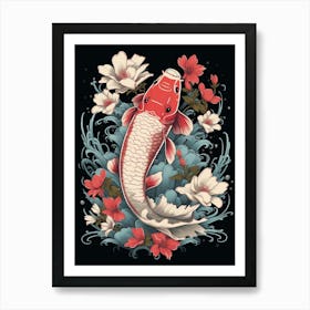 Koi Fish Japanese Style Illustration 9 Art Print