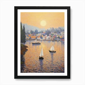 Gig Harbor Washington Retro Pop Art 10 Art Print