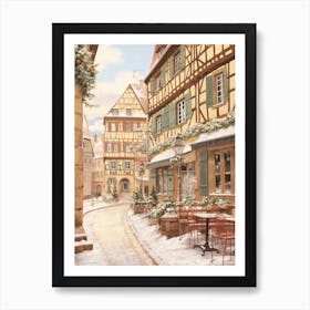 Vintage Winter Illustration Colmar France 4 Art Print