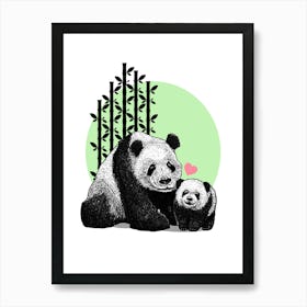 'Panda Love' Illustration Art Print